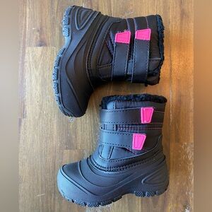Wonder Nation - Snow boots, pink & black, Toddler size 7